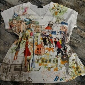 Inoah Colorful Graphic Print Top